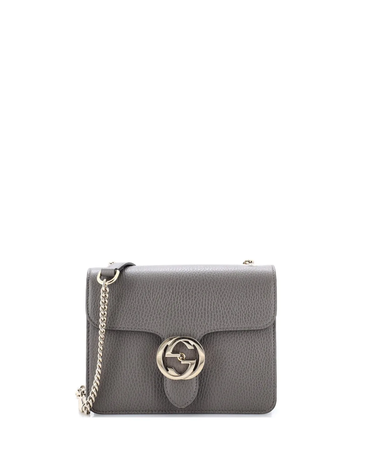 Pre-Owned Small Interlocking Shoulder Bag Leather