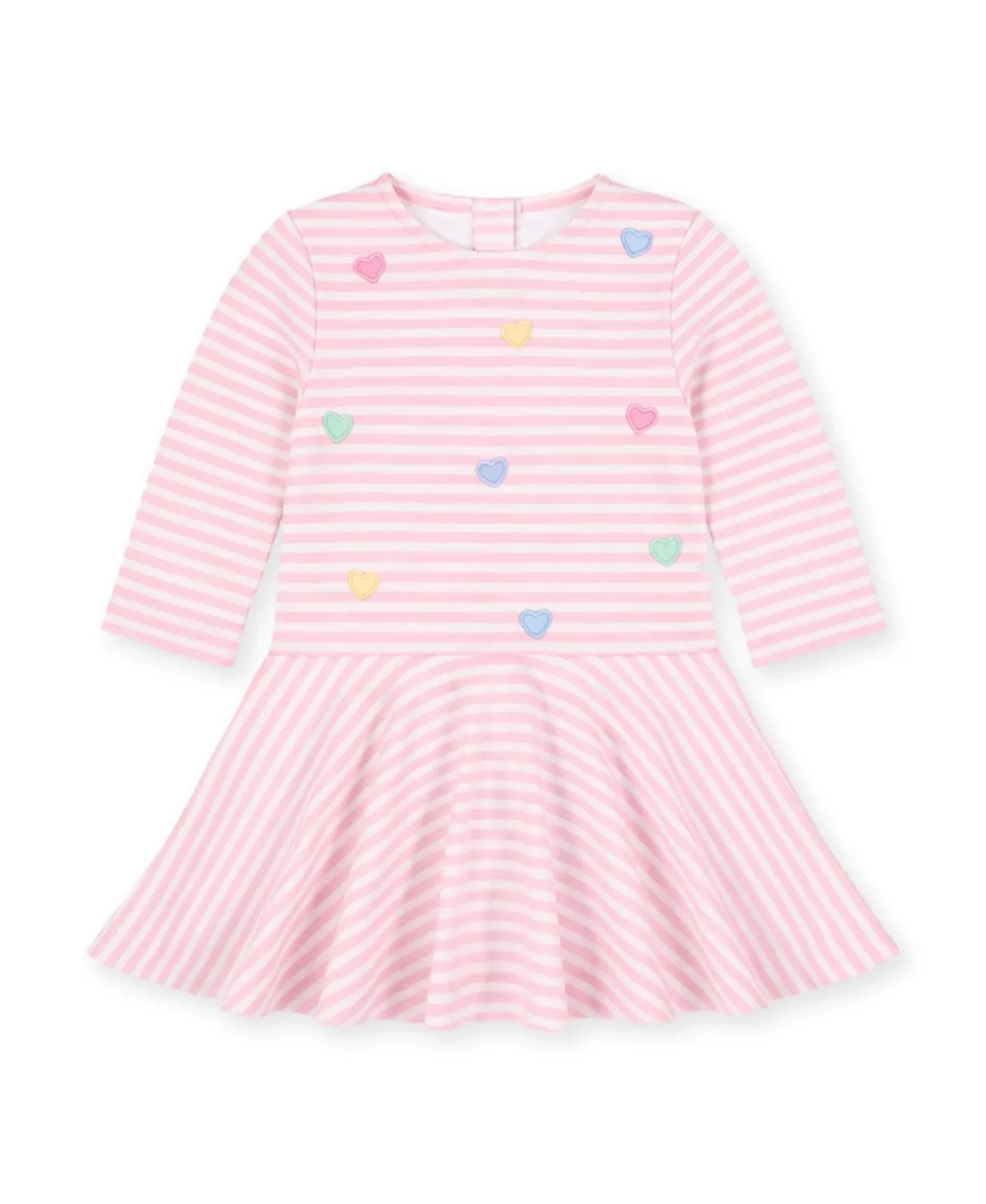 Long-Sleeve Drop-Waist Heart-Applique Dress by Florence Eiseman