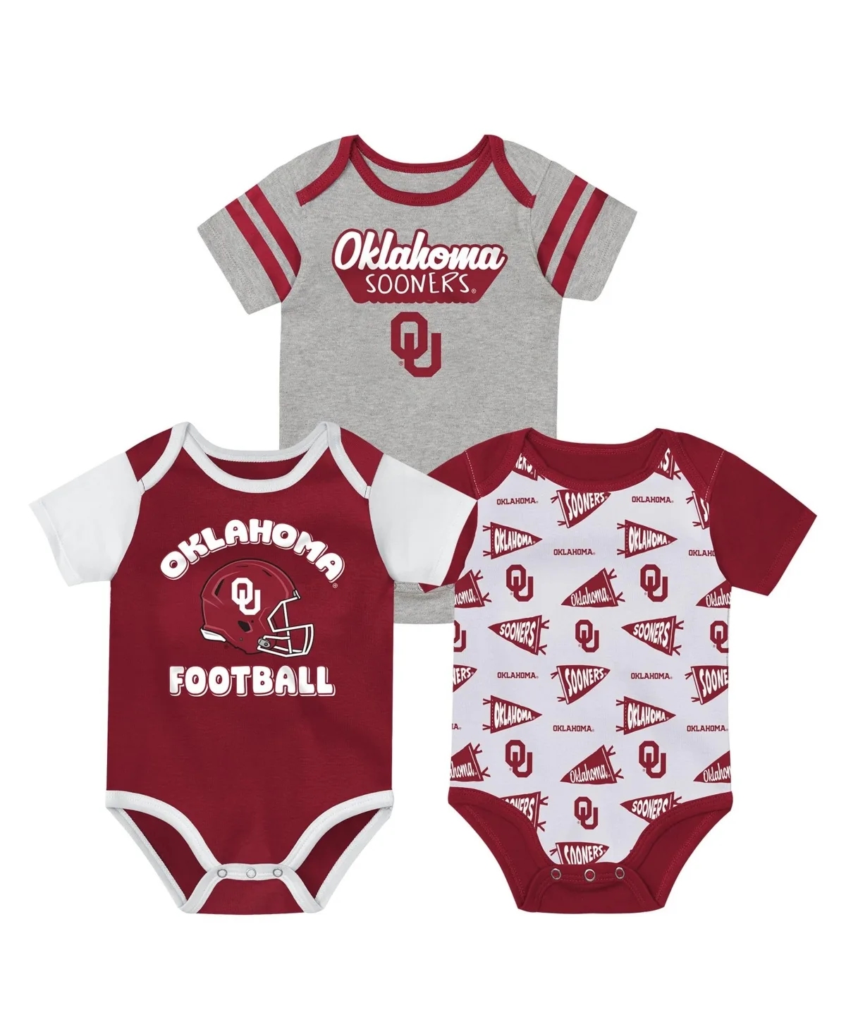 Oklahoma Sooners Star Player Three-Piece Bodysuit Set by Outerstuff