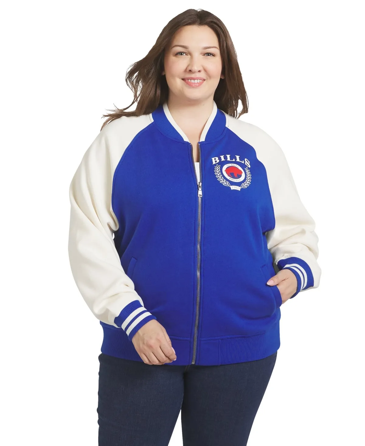 Buffalo Bills Throwback Fleece Full-Zip Jacket by Wear by Erin Andrews