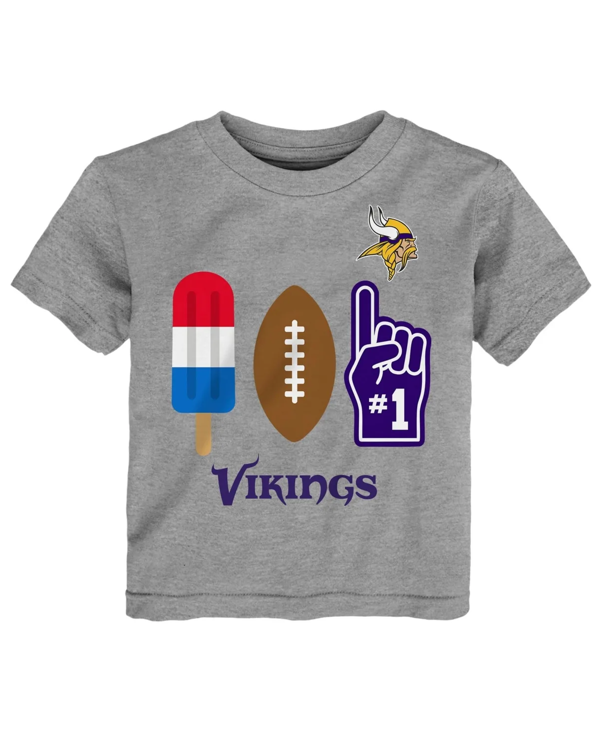 Minnesota Vikings Americana Pop Screen-Printed Graphics Cotton-Blend T-Shirt by NFL