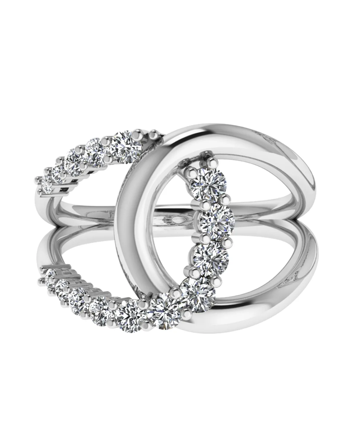 Lab-Grown Diamond Interlock Ring (1/2 ct. t.w.) in 10k White Gold