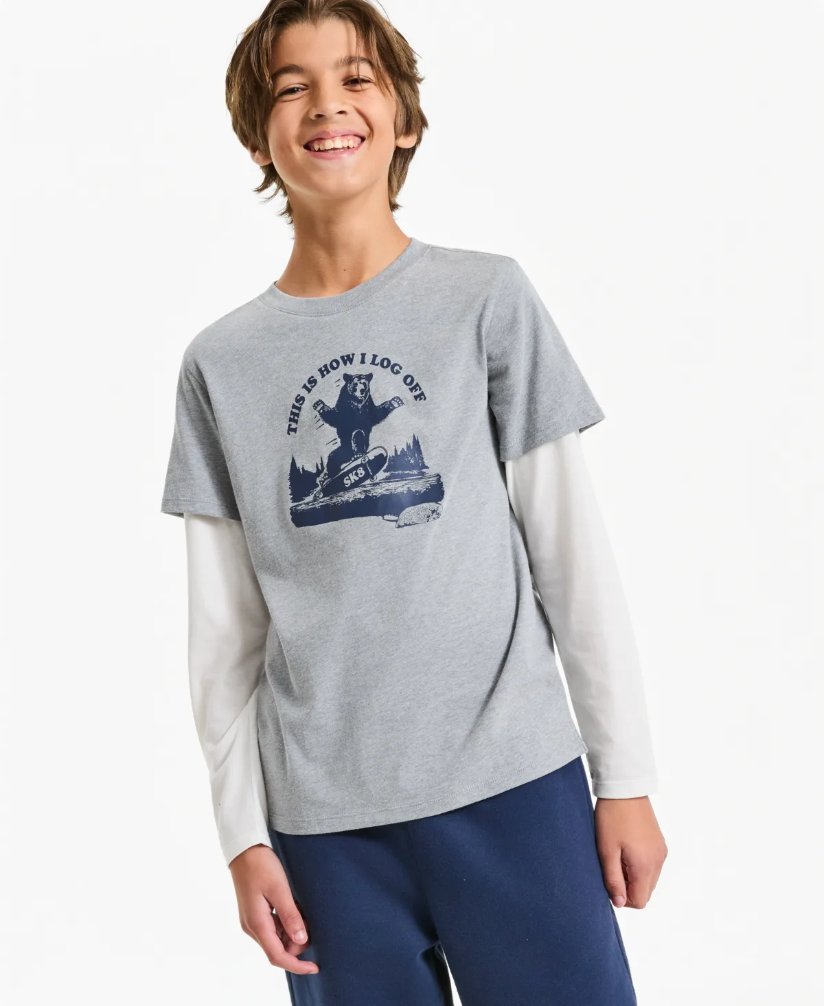 Bear Skate Long-Sleeve Graphic T-Shirt by Epic Threads