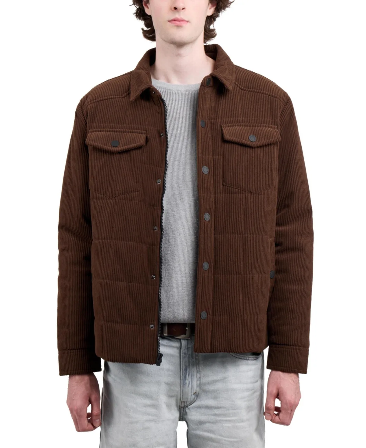 Regular Fit Quilted Corduroy Jacket