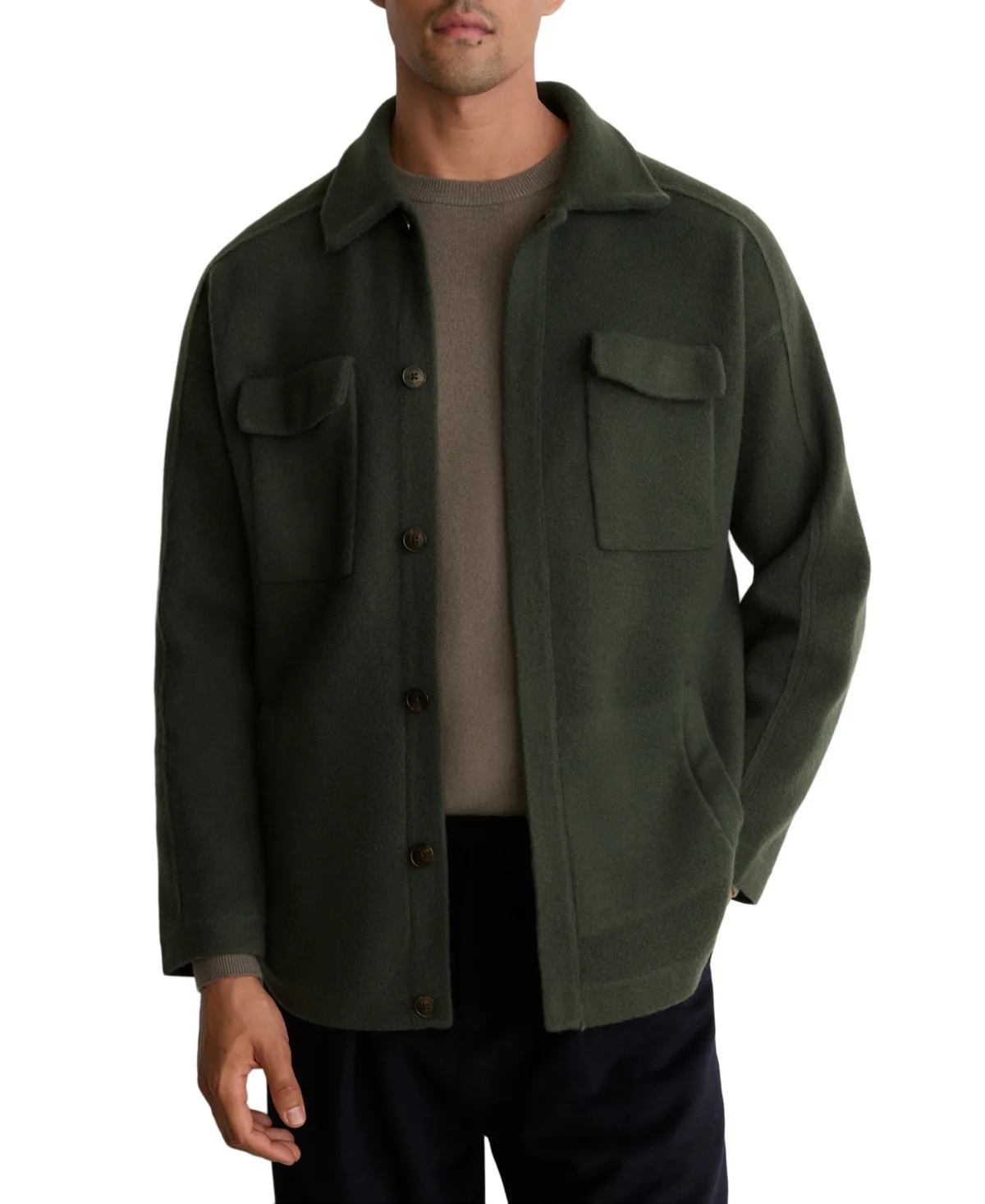 Lockwood Boiled-Wool Twin-Pocket Overshirt