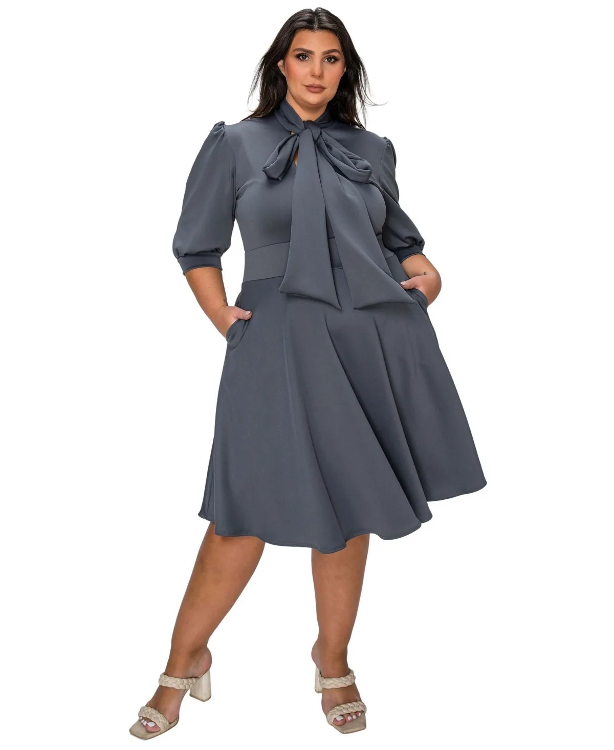 Carina Donna Flare Dress W/ Pockets