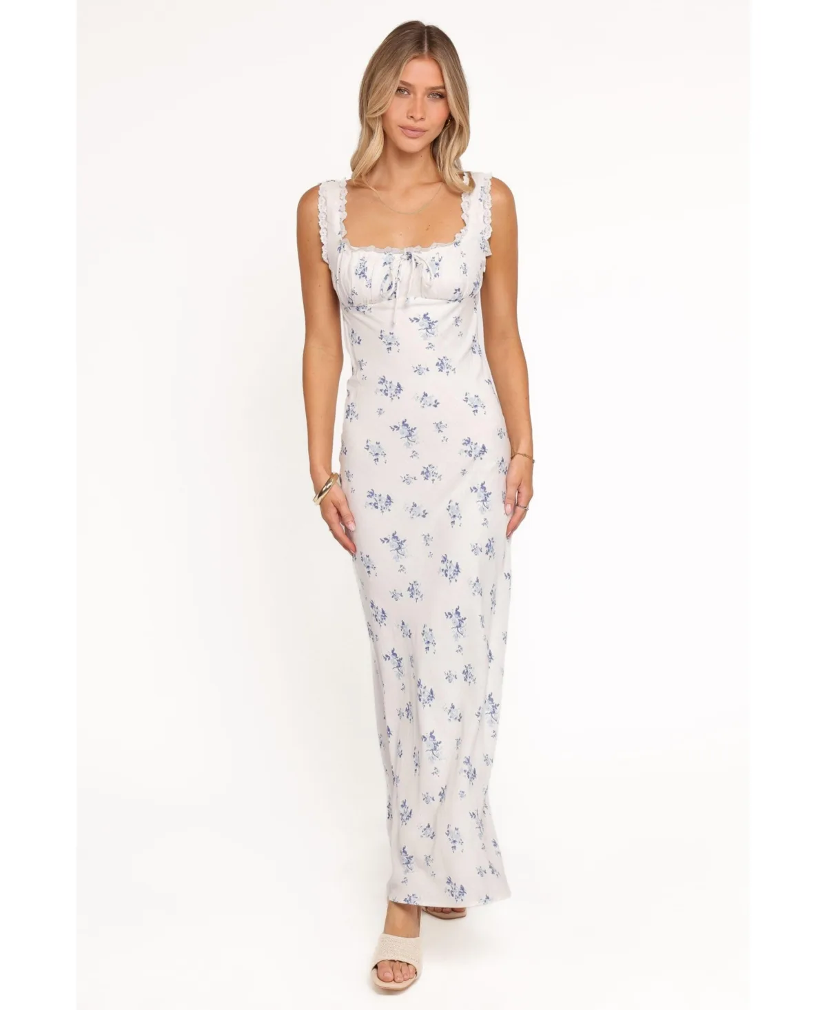 Sakara Square-Neck Open-Back Maxi Dress by Petal and Pup