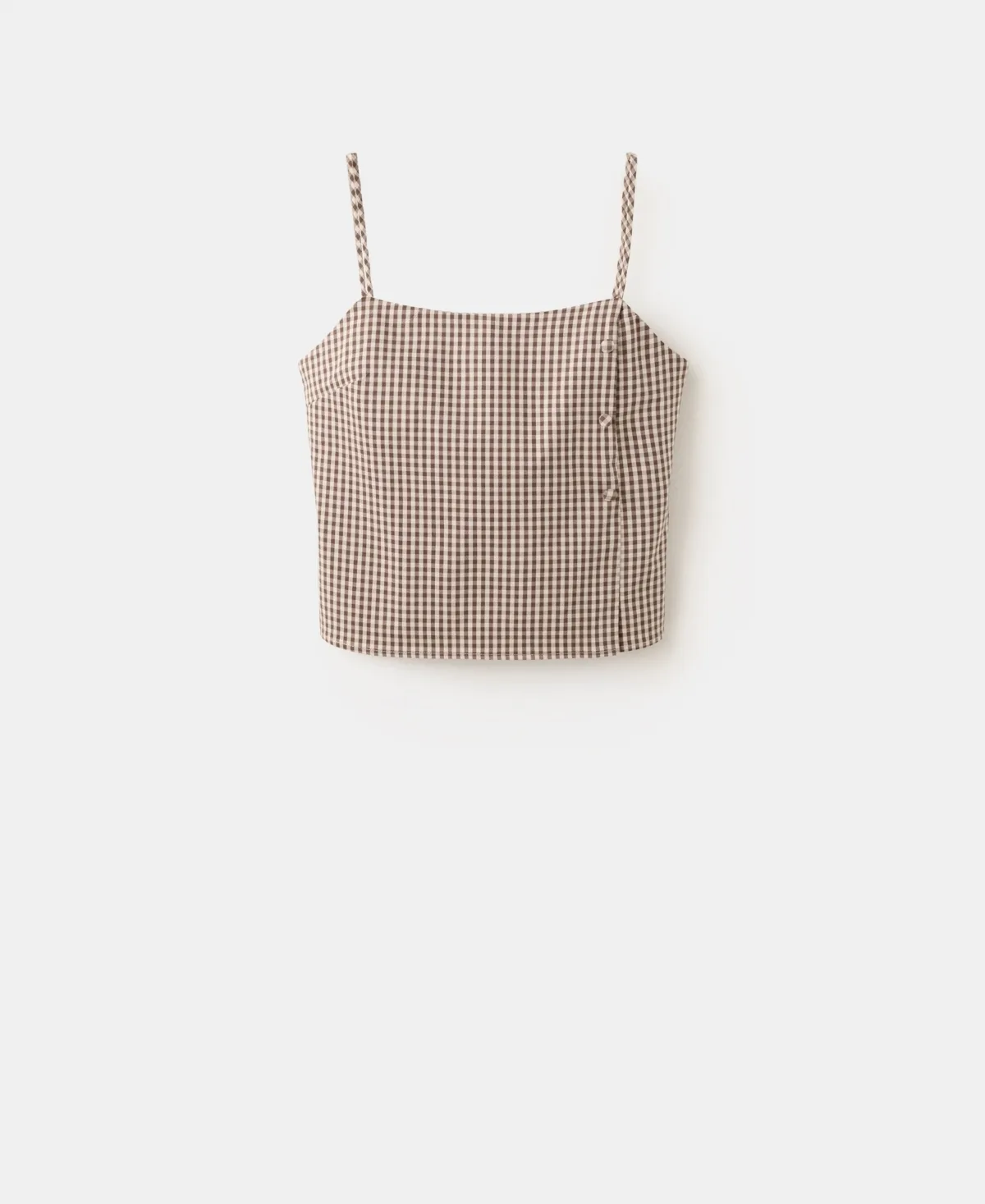 Gingham Check Button Top by Mango