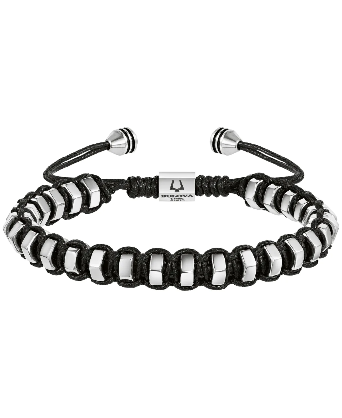 Silver-Tone Stainless Steel Adjustable Bracelet by Bulova
