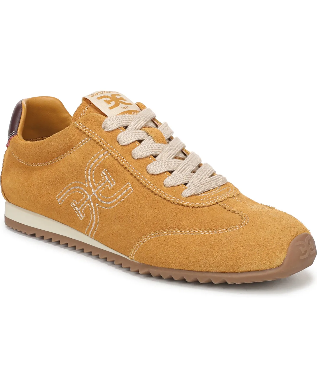 Isella Lace-Up Sneakers - Vintage Mustard Suede by Sam Edelman