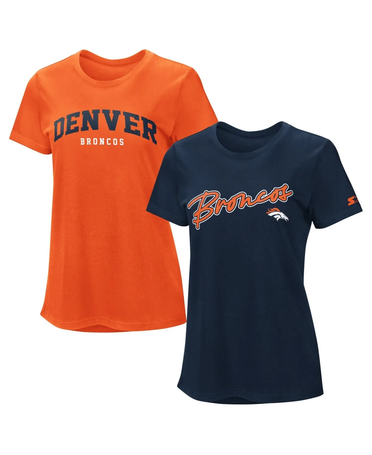 Denver Broncos Screen Print Graphics Crewneck, 2-Pack T-Shirts by Starter