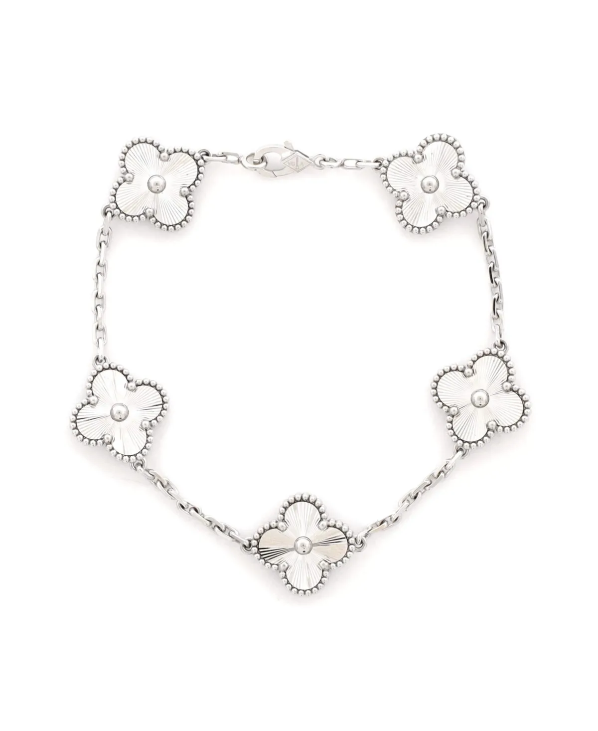 Pre-Owned Van Cleef and Arpels Vintage Alhambra 5 Motifs Bracelet by Pre Owned Van Cleef & Arpels