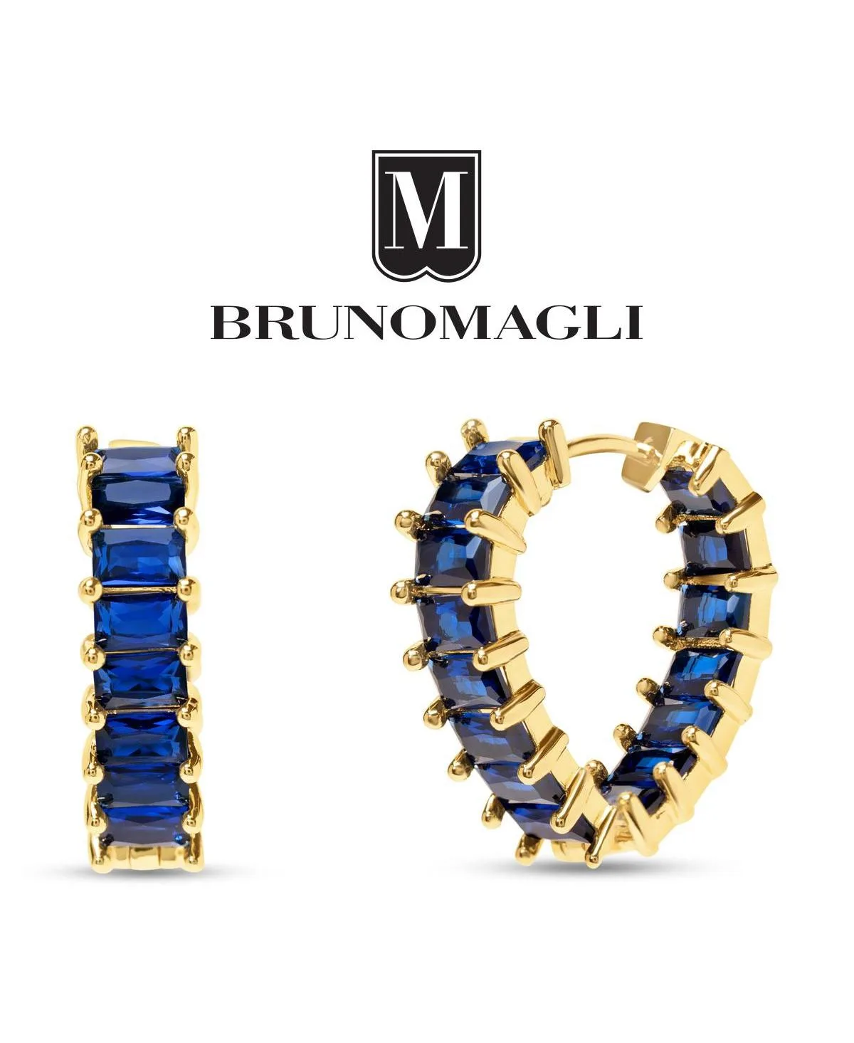 Rosa Gold Earrings, Zaffiro by Bruno Magli