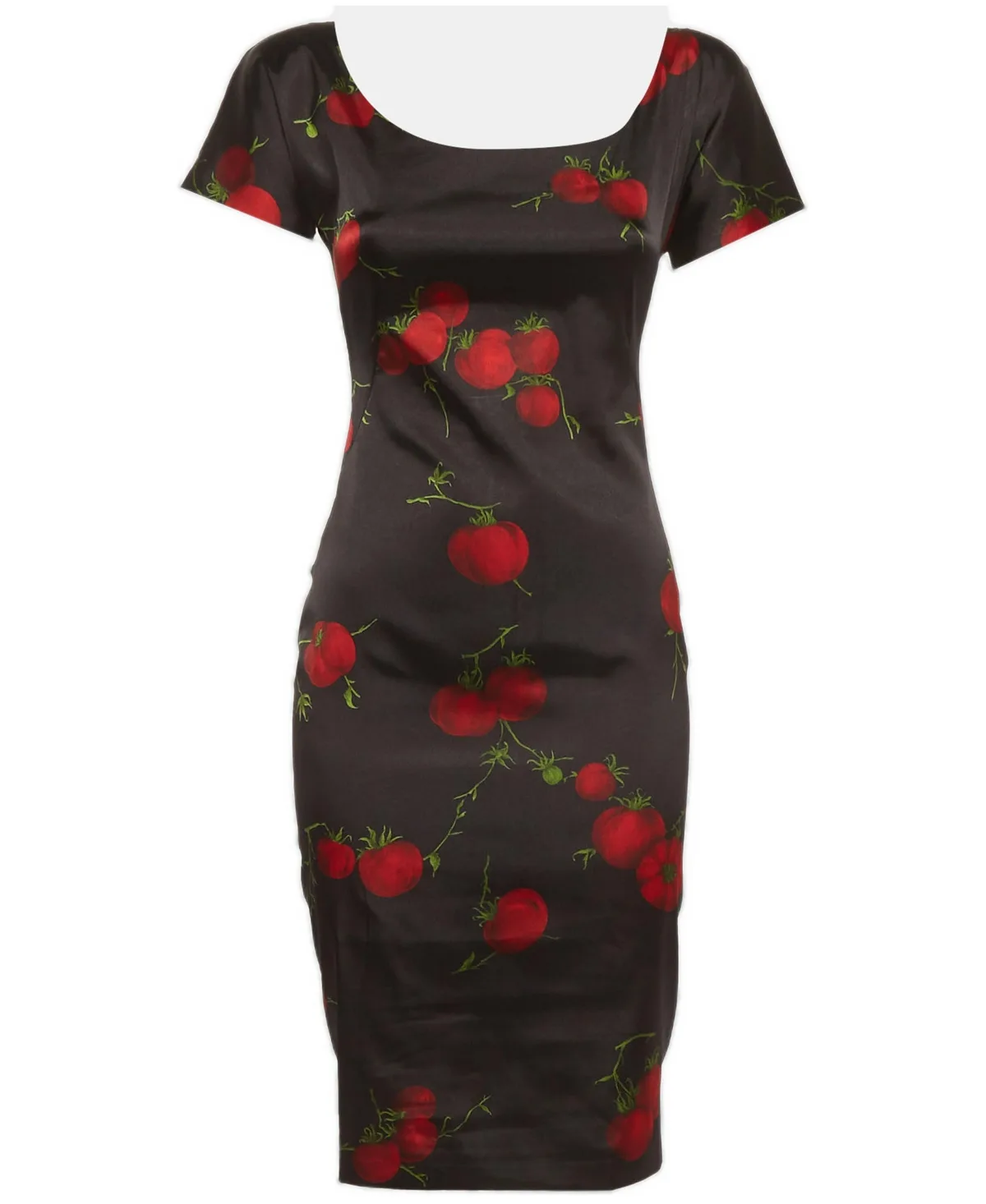Pre-Owned Dolce & Gabbana Fruits Print Satin Sheath Dress by Dolce & Gabbana