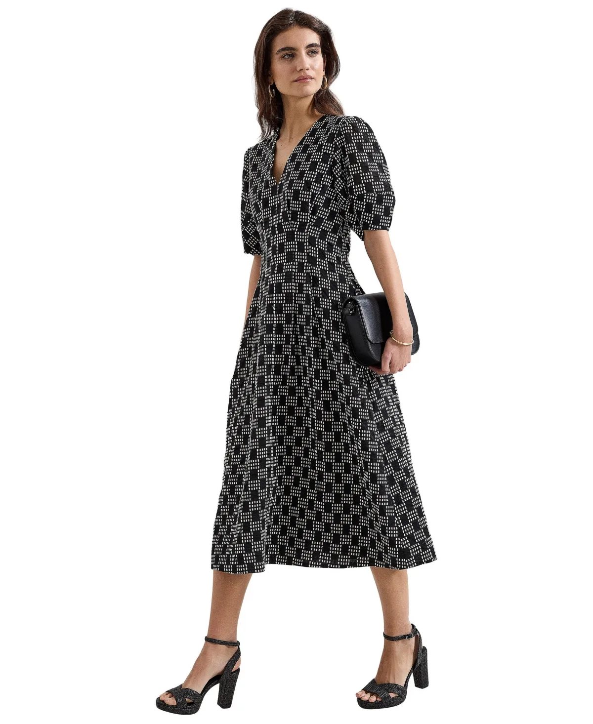 Yasmine V-Neck Printed A-Line Dress by Phase Eight