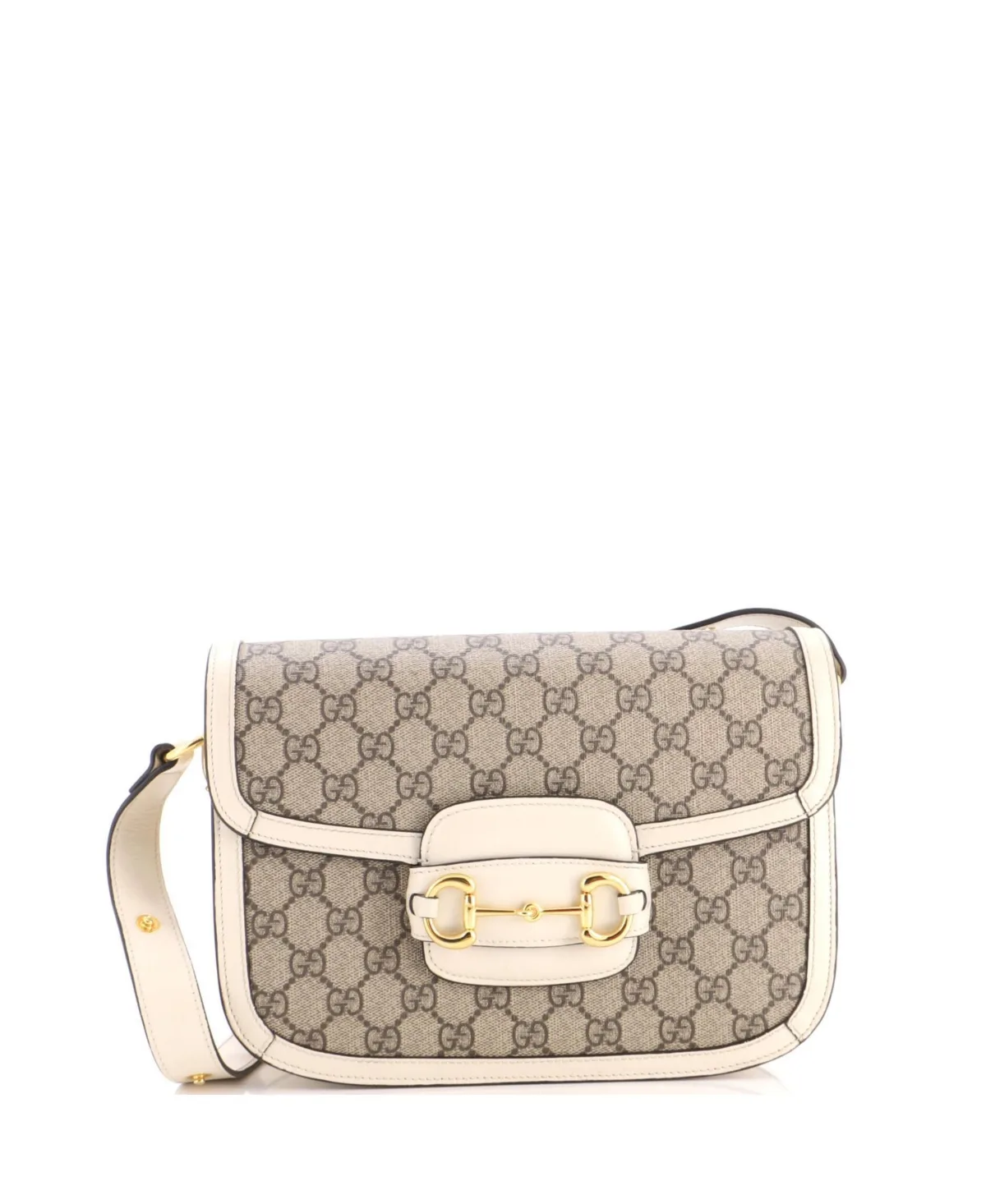 Pre-Owned Horsebit 1955 Small Coated Canvas and Leather Shoulder Bag