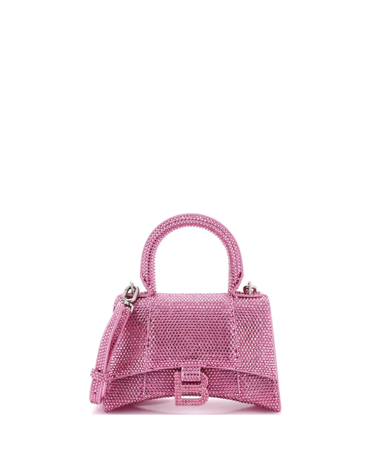 Pre-Owned Xs Hourglass Top Handle Bag Suede with Crystals