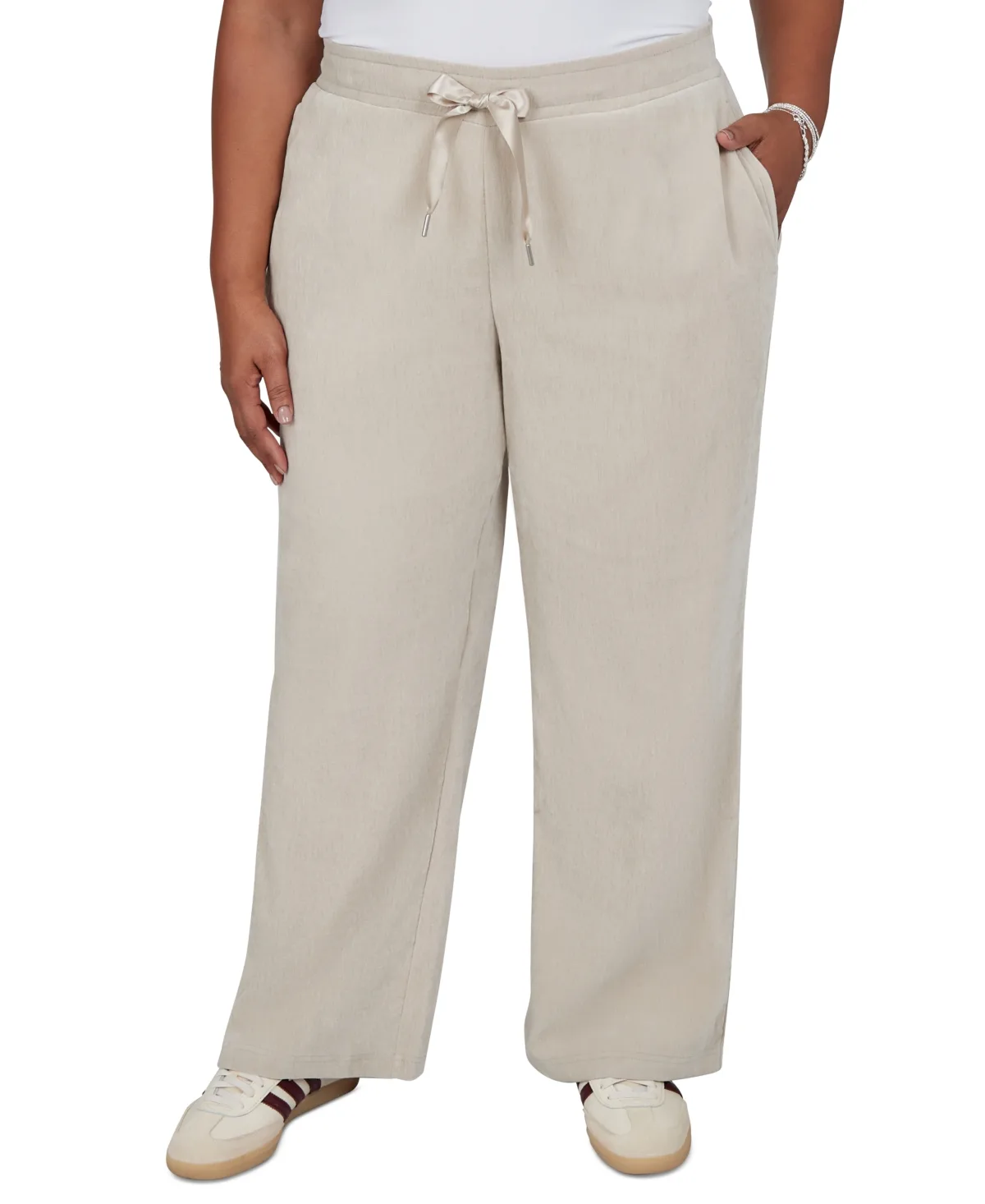 Corduroy Wide-Leg Pull-On Pants