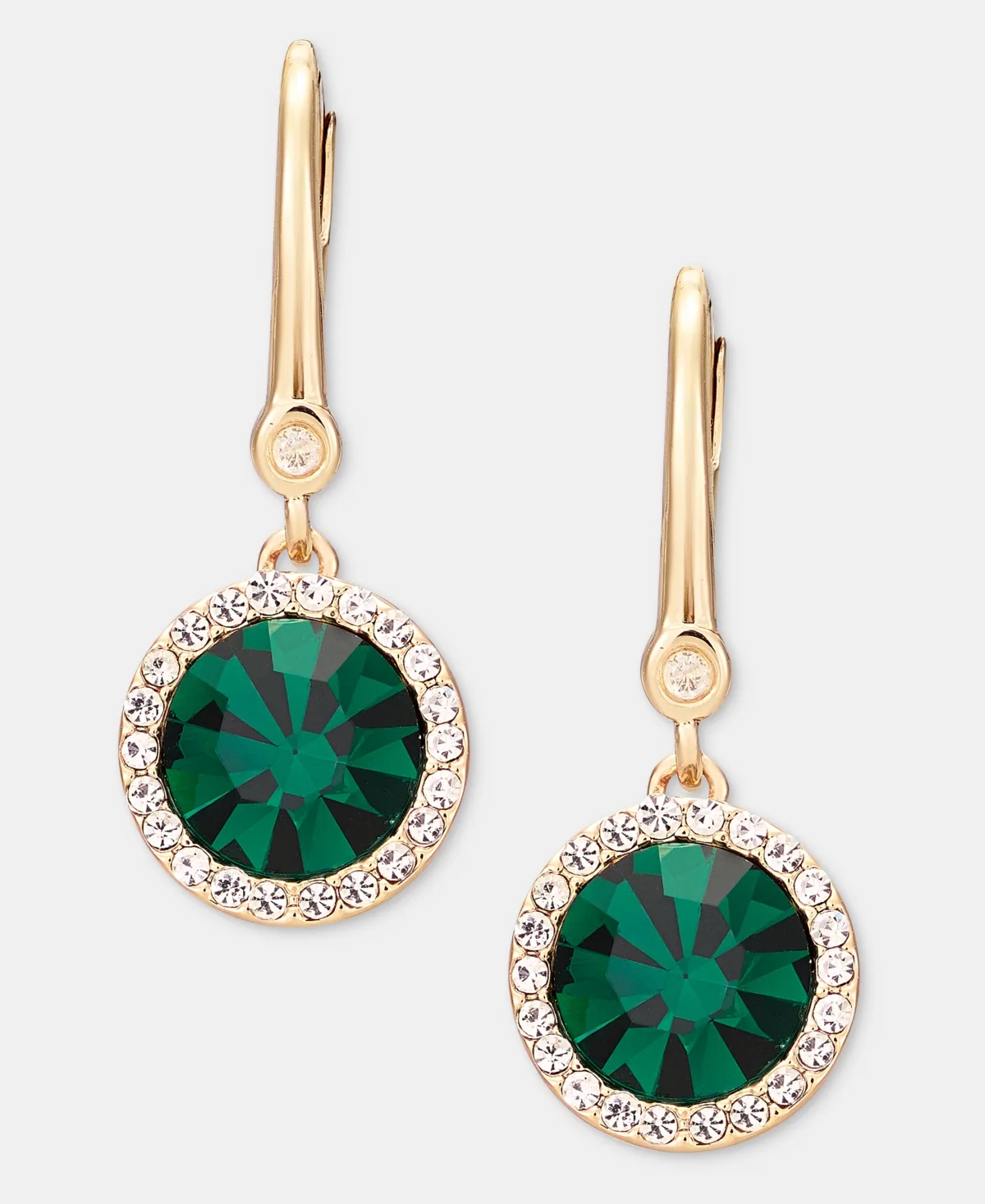 Gold-Tone Glass Crystal Inlay Minimalist Drop Earrings by DKNY