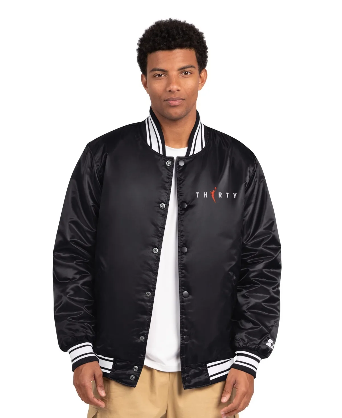 Wnba Locker Room Thirty Satin Varsity Full-Snap Jacket by Starter