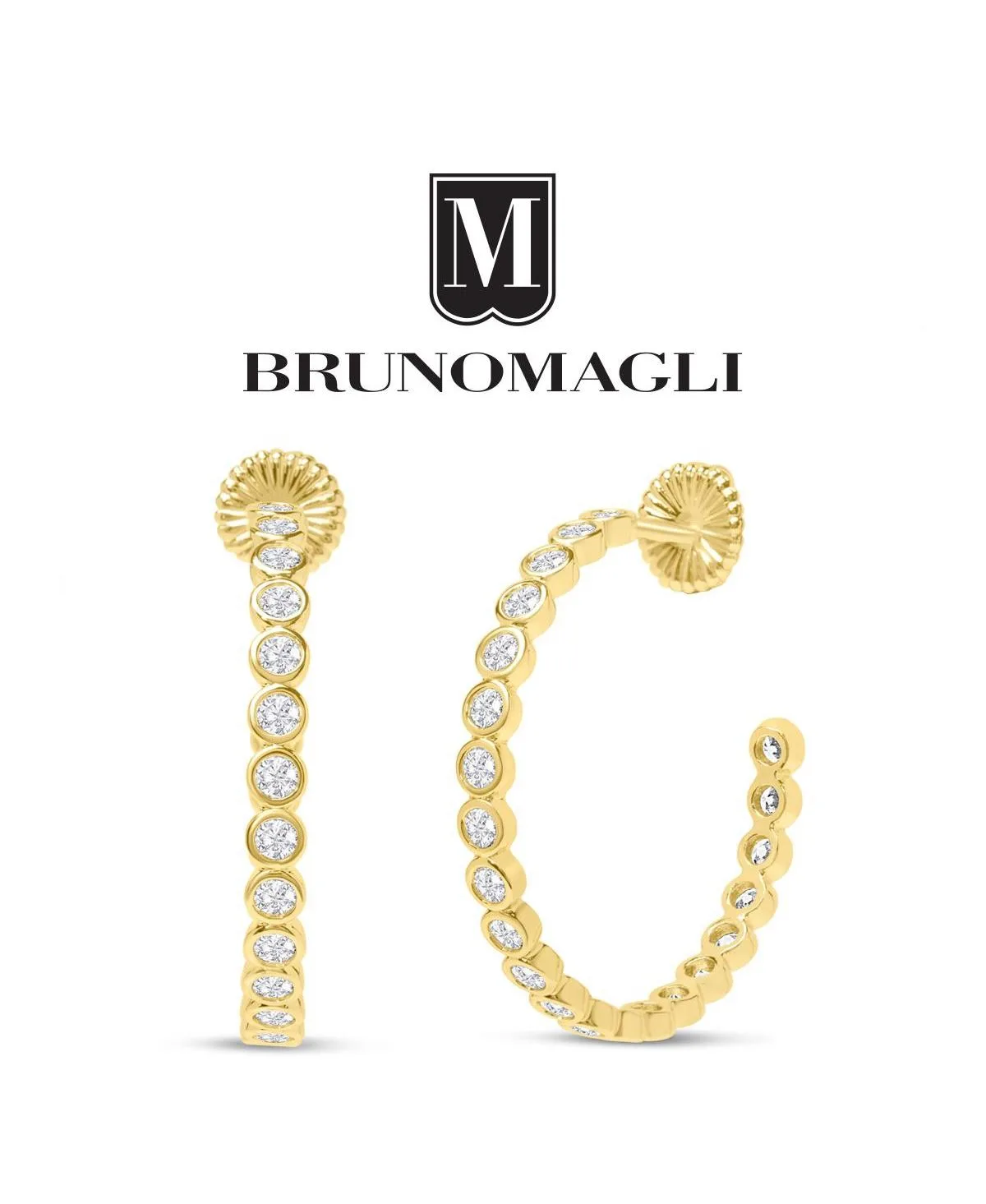 Crystal Paloma Dangle Hoop Earrings by Bruno Magli