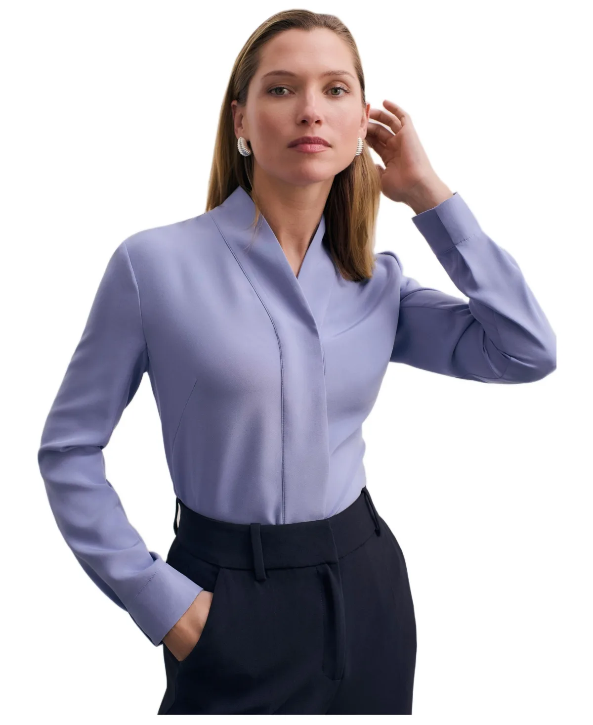 Bowery Stretch Silk Blouse by The Fold