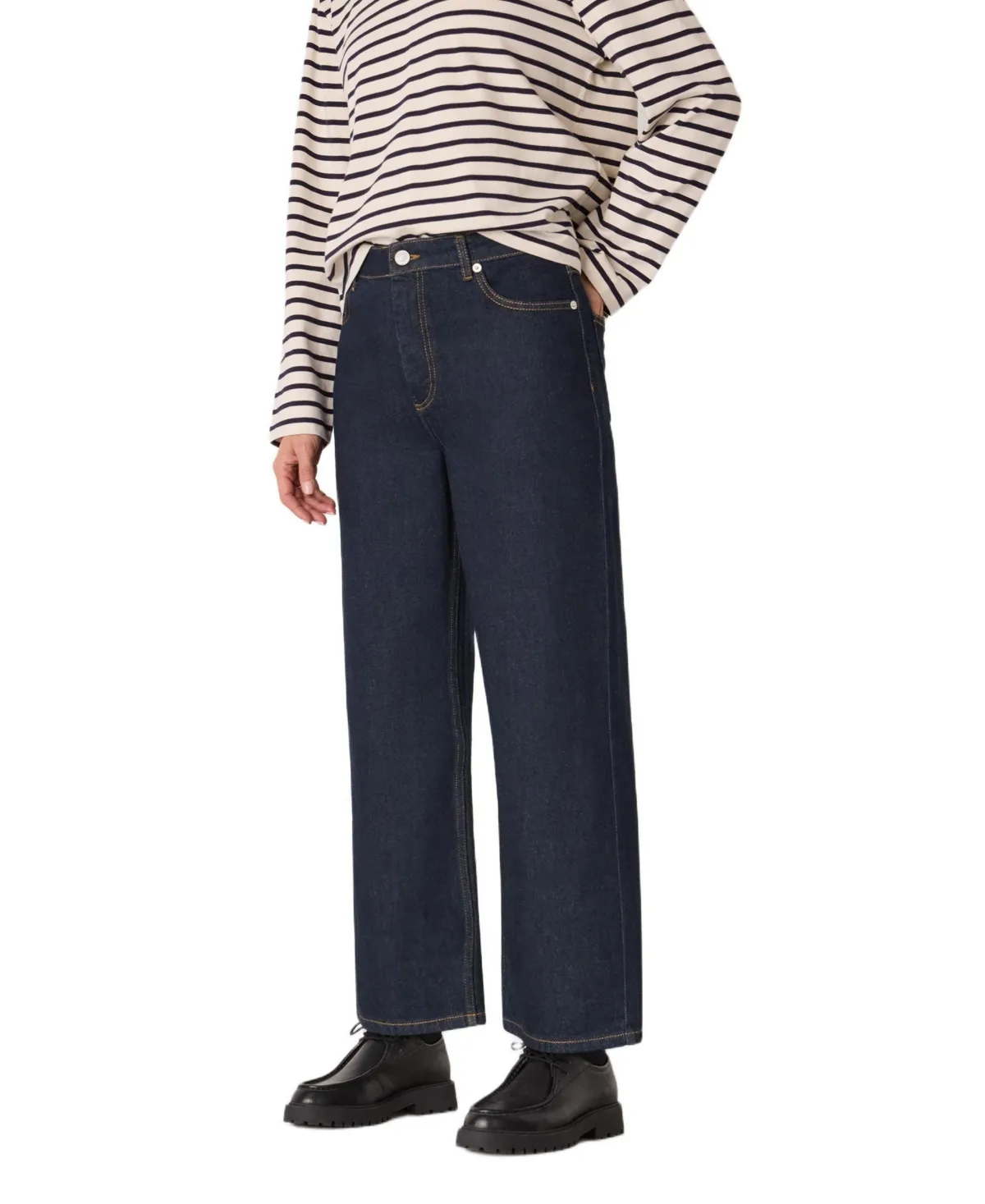 High-Waisted Straight Ankle Length Jeans by Whistles