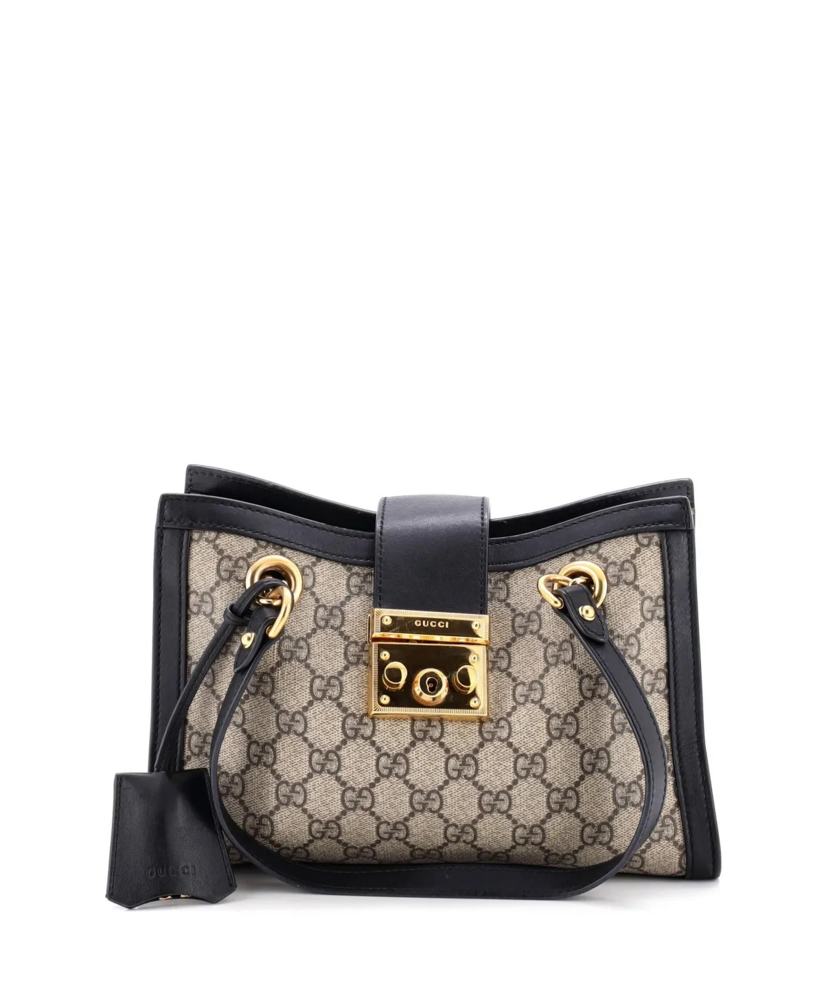 Pre-Owned Gucci Small Padlock Chain Tote GG Coated Canvas with Leather by Gucci