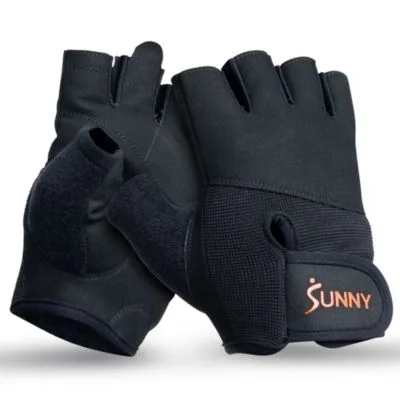 Weightlifting Gloves with Foam Padded Palm Enhanced Grip Control for Strength Training by Sunny Health & Fitness