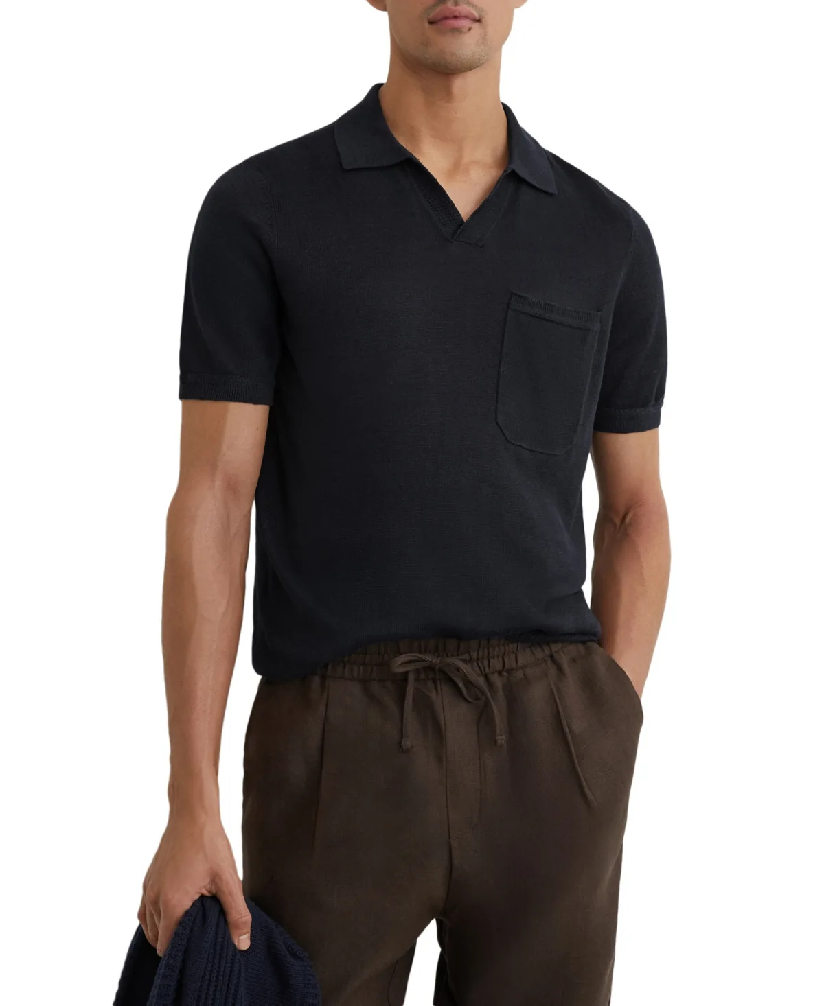 Fairmont Knit Patch Pocket Slim-Fit Polo Shirt by Reiss