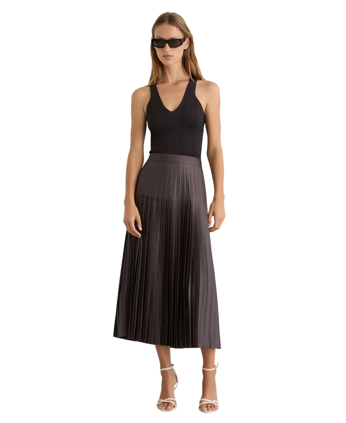 Savannah Pleat Midi Skirts by Reiss