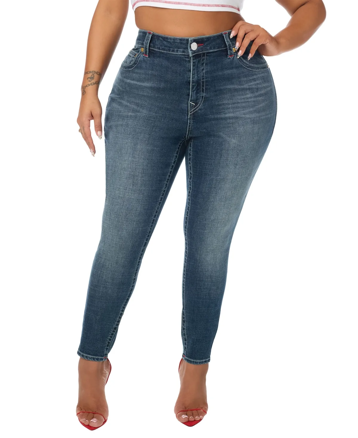 Jennie Skinny Mid-Rise Stretch Jeans by True Religion
