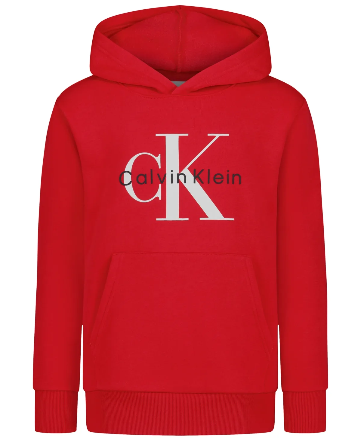 Monologo Long-Sleeve Kangaroo Pocket Hoodie by Calvin Klein