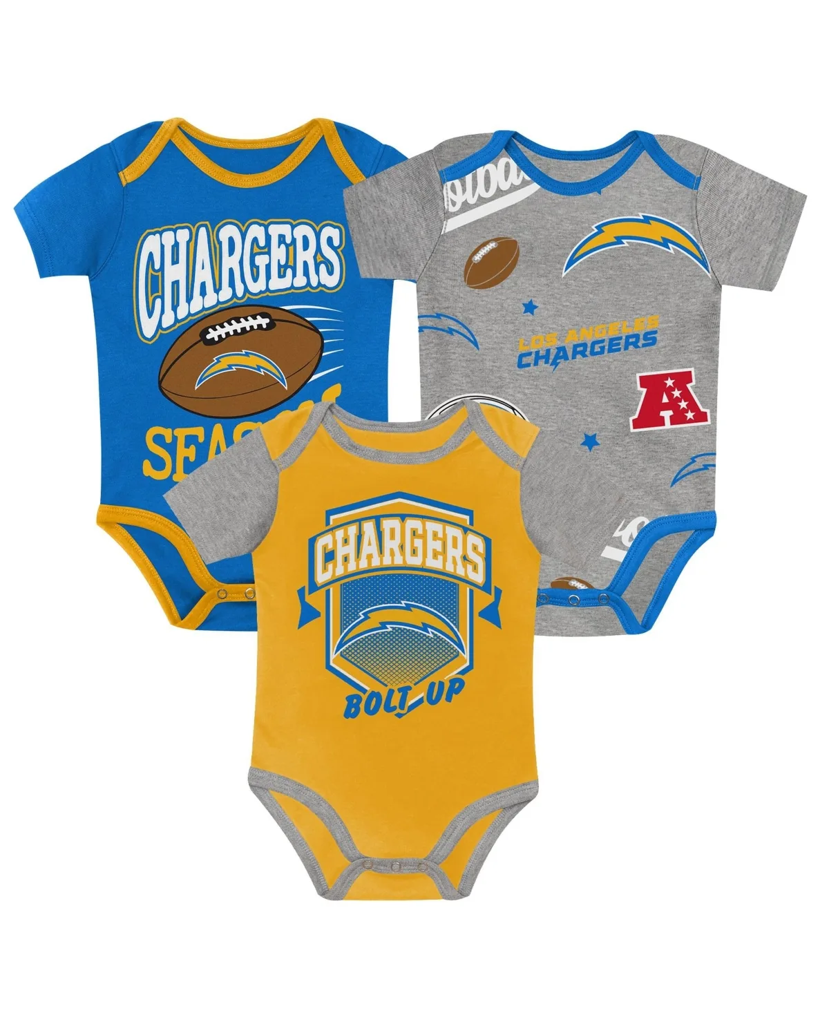 First Round Pick Short-Sleeve Screen-Print Bodysuits, 3-Pack by Outerstuff