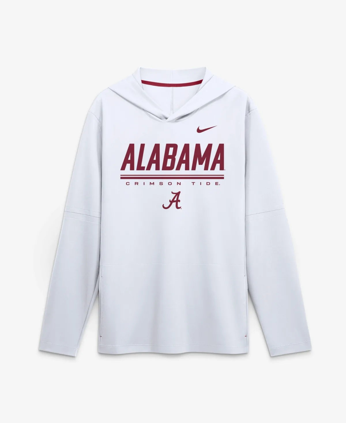 Alabama Crimson Tide 2026 Sideline Lightweight Long Sleeve Hooded Dri-Fit T-Shirt by Nike
