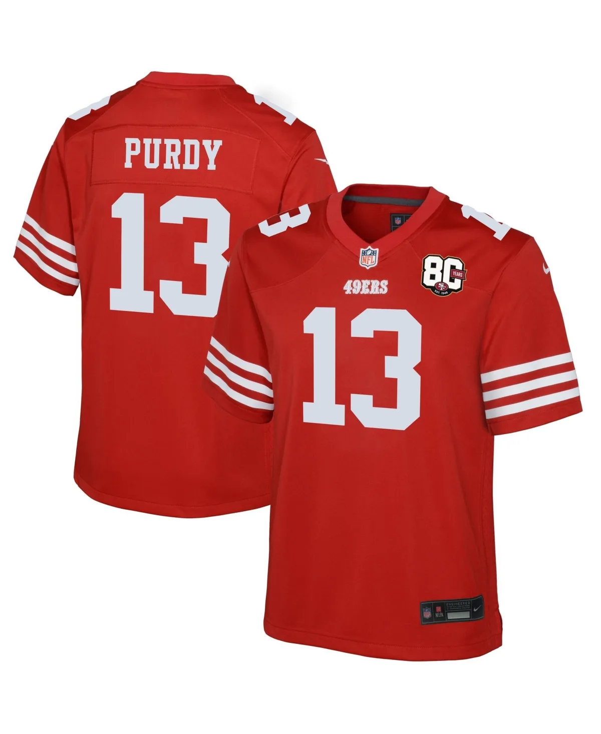 San Francisco 49ers Brock Purdy V-Neck Jersey by Nike