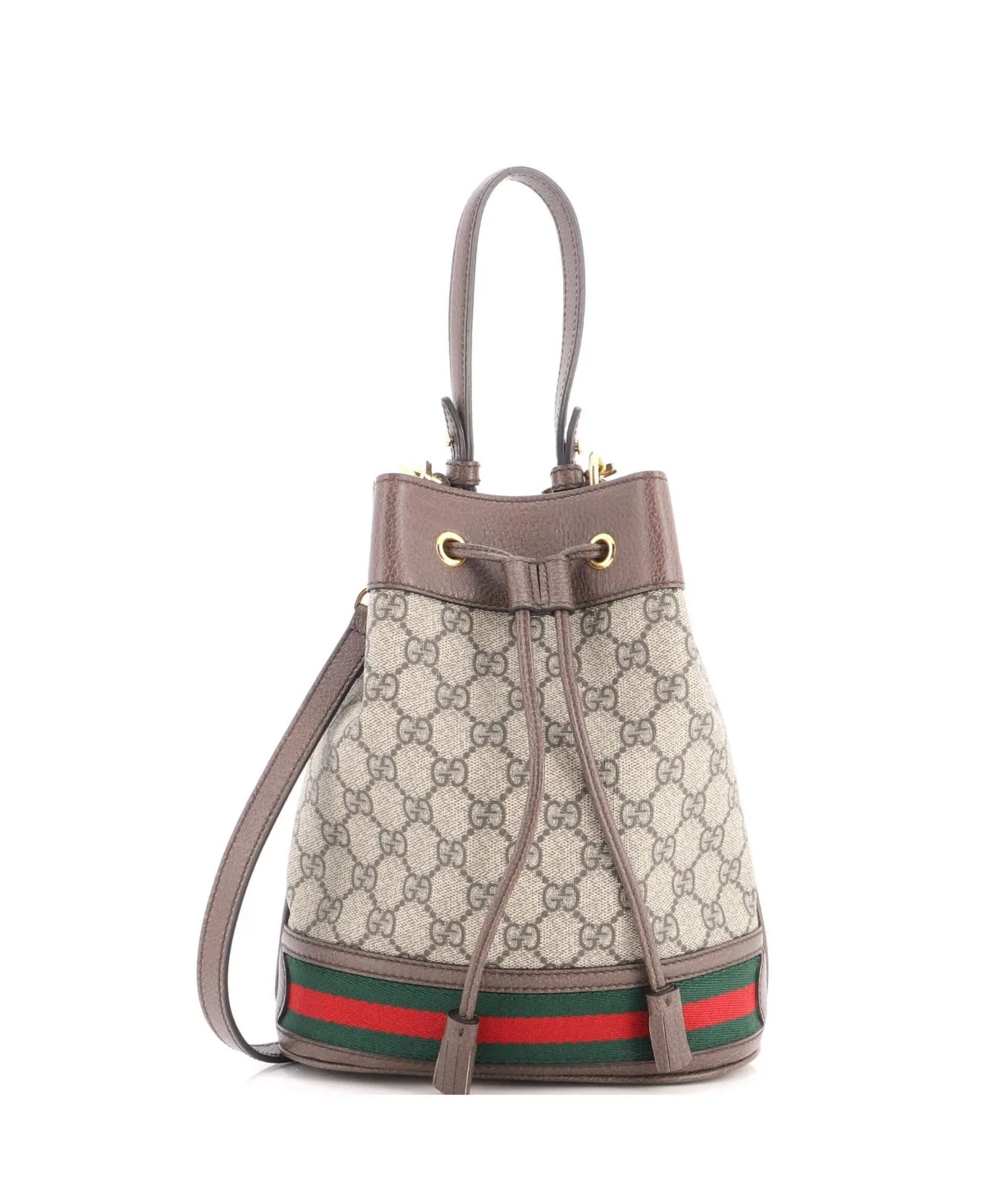 Pre-Owned Gucci Small Ophidia Canvas Coated Crossbody Bucket Bag by Gucci
