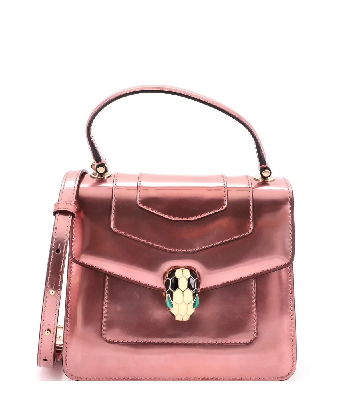 Pre-Owned Bvlgari Small Serpenti Forever Top Handle Bag Patent by BVLGARI