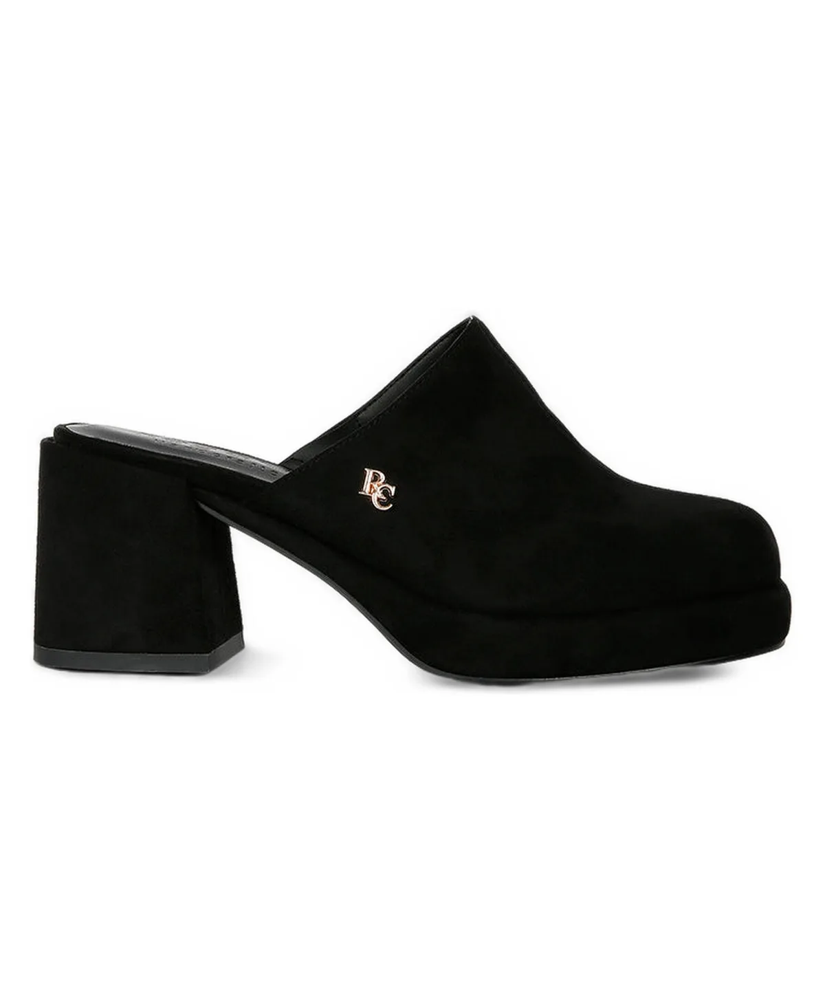 Delaunay Suede Heeled Mules by Rag & Co