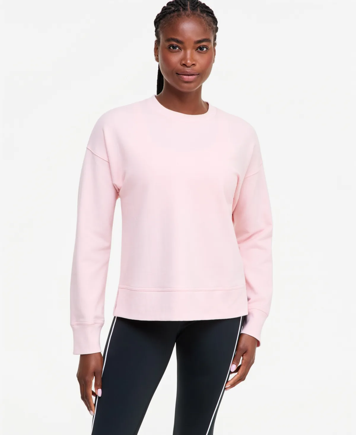 Crewneck Vented-Hem Sweatshirt by Id Ideology