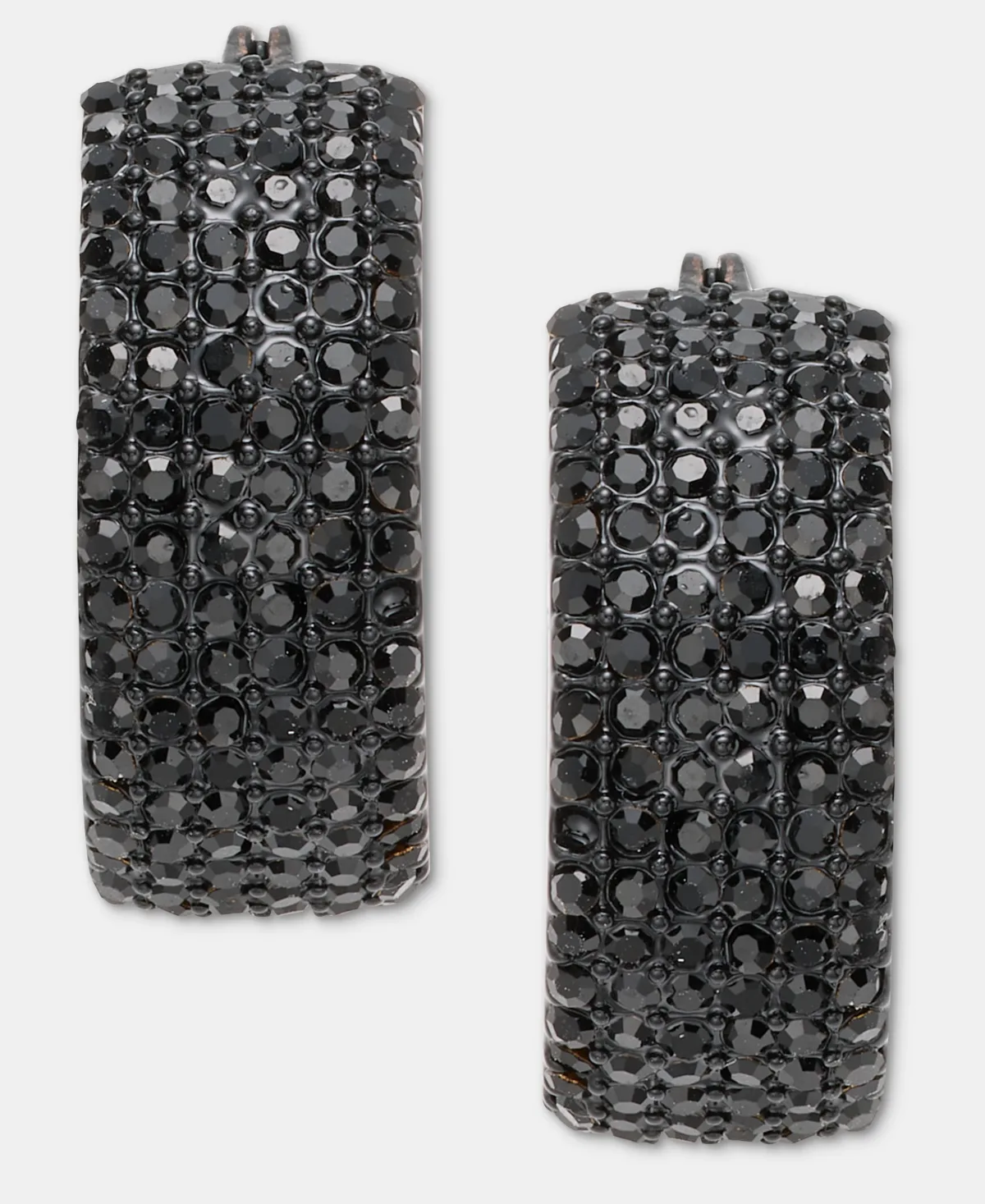 Crystal Gold-Tone Wide Hoop Earrings by DKNY