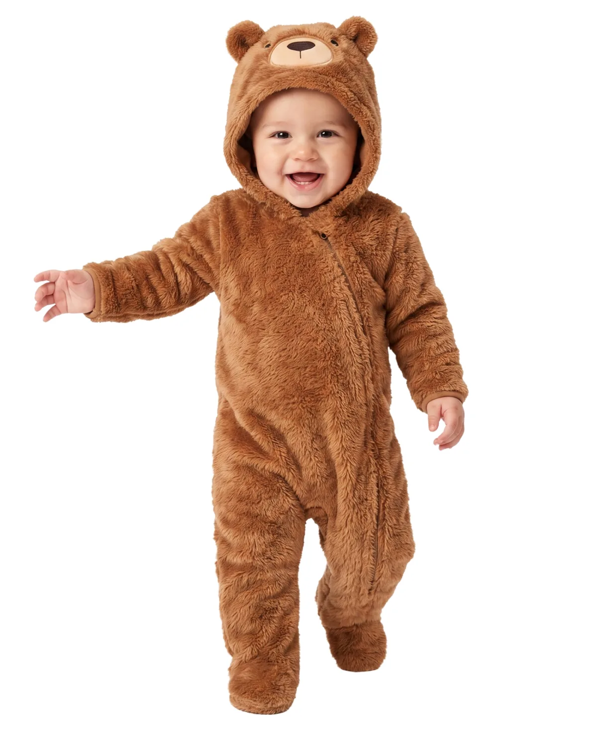 Hooded Sherpa Zipper-Closure Footie by Baby Essentials