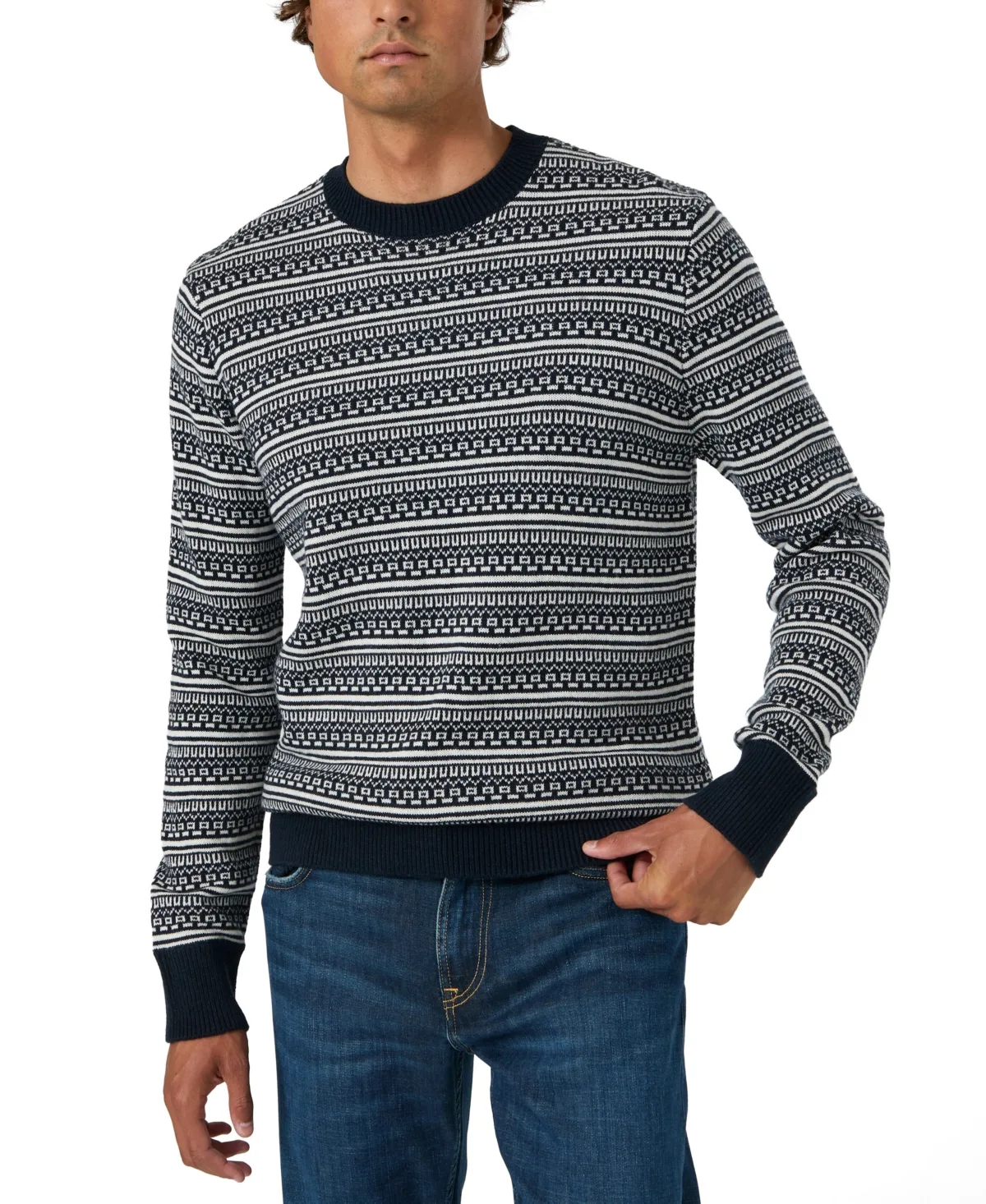 Niklas Crewneck Jacquard Sweater by GUESS