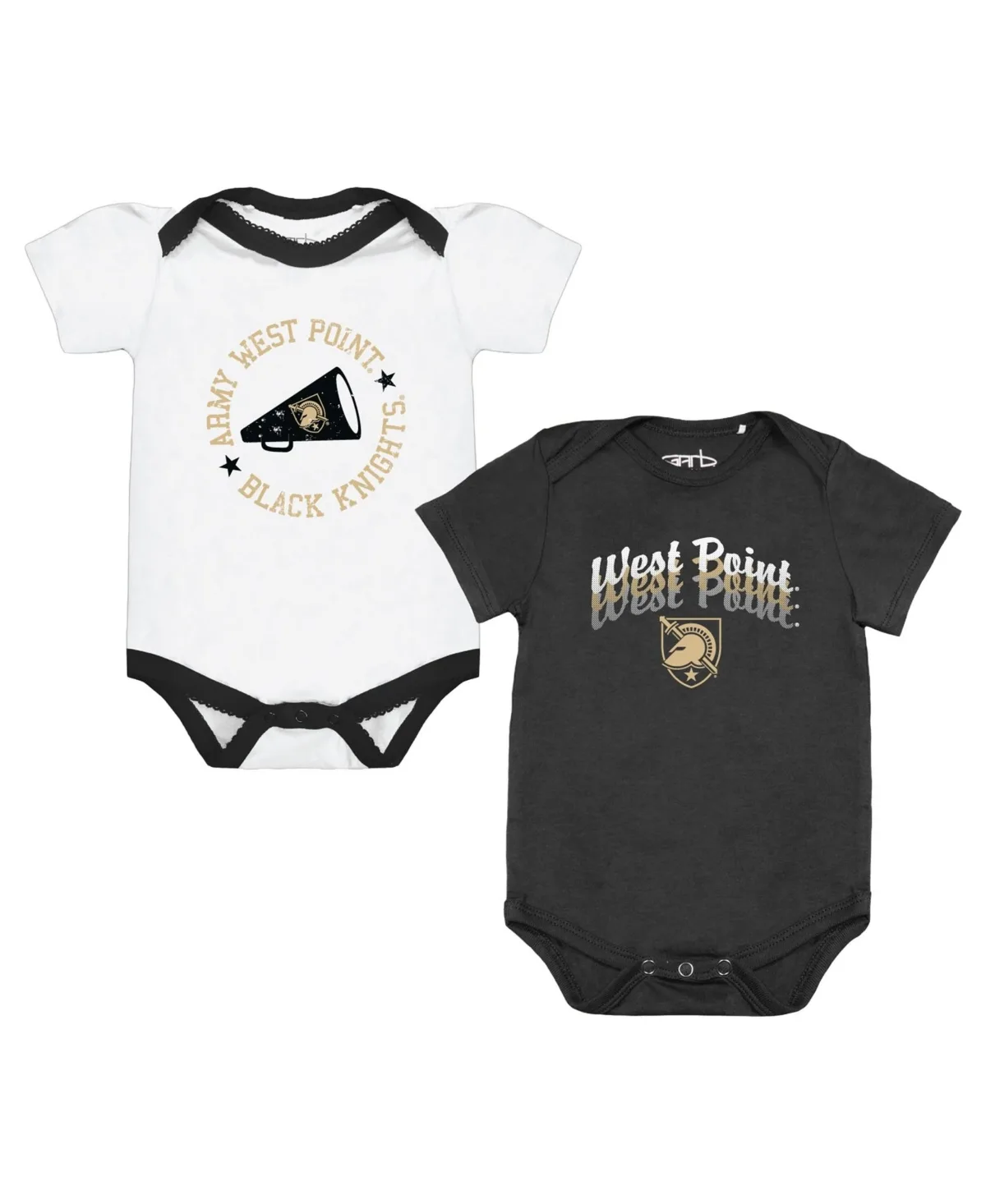 Army Black Knights Tonya Screen-Print Short-Sleeve Bodysuit, 2-Piece Set by Garb