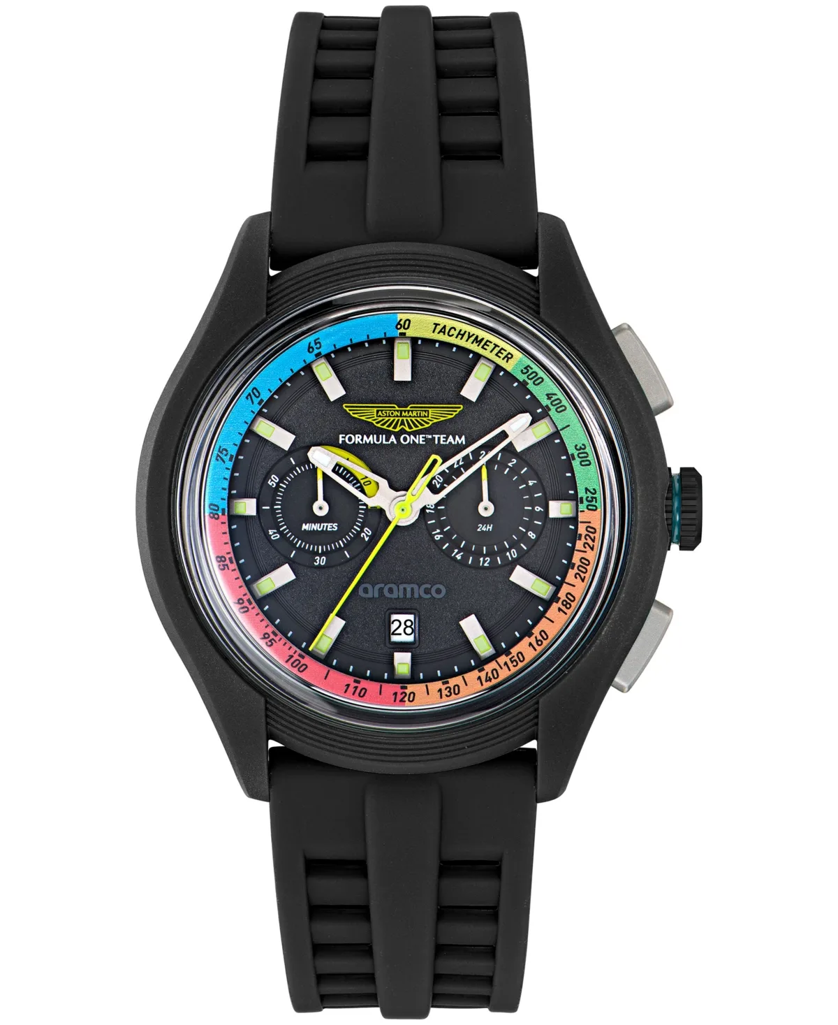 Quartz Round Silicone Strap Watch 44mm by Aston Martin