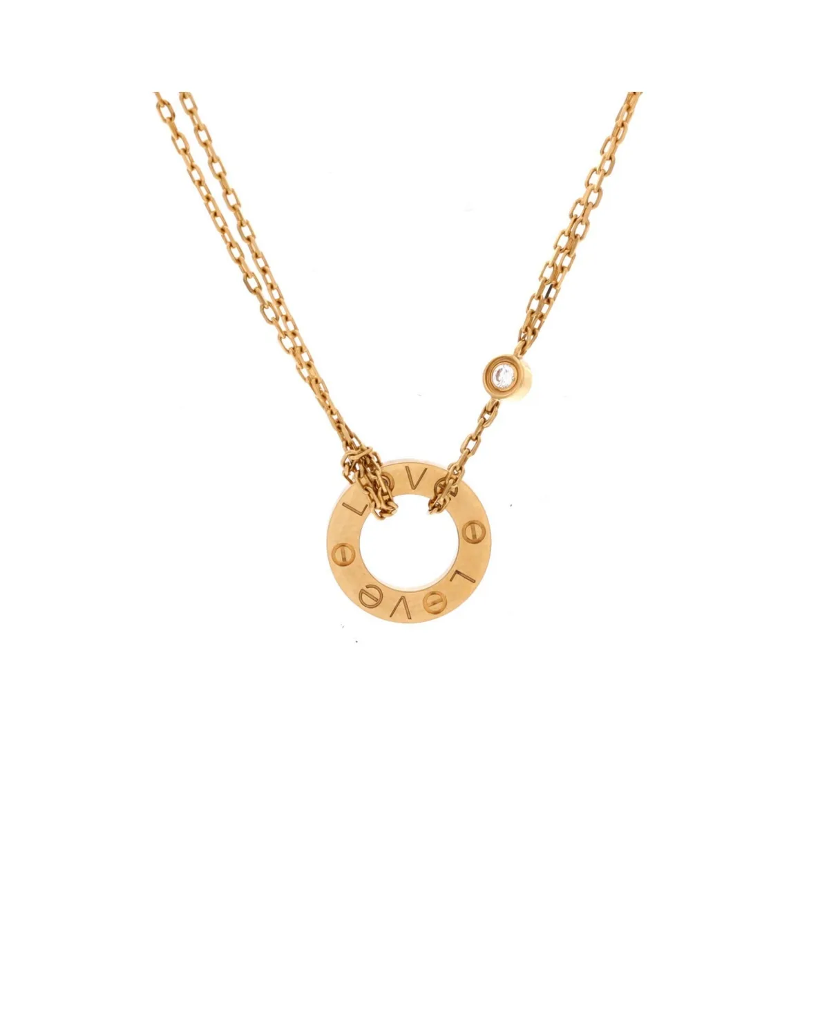 Pre-Owned Cartier 2 Diamonds Love Pendant Necklace by Cartier's