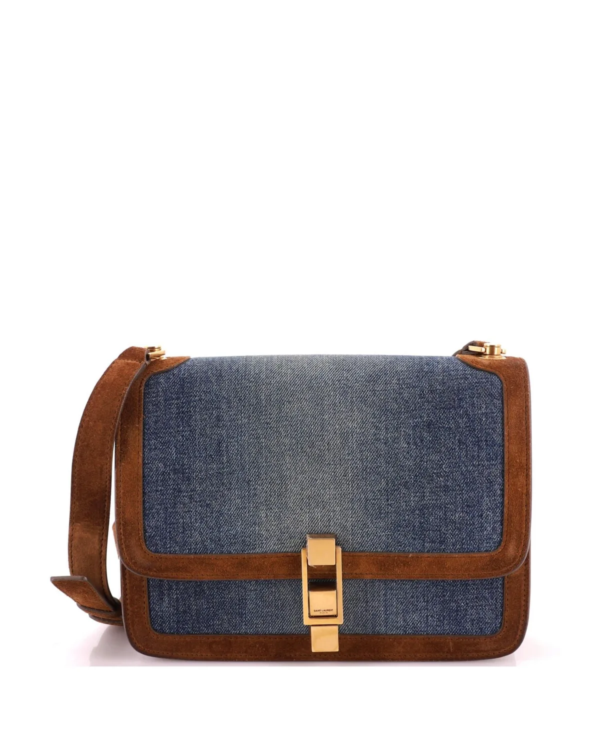 Pre-Owned Medium Carre Satchel Denim by Saint Laurent