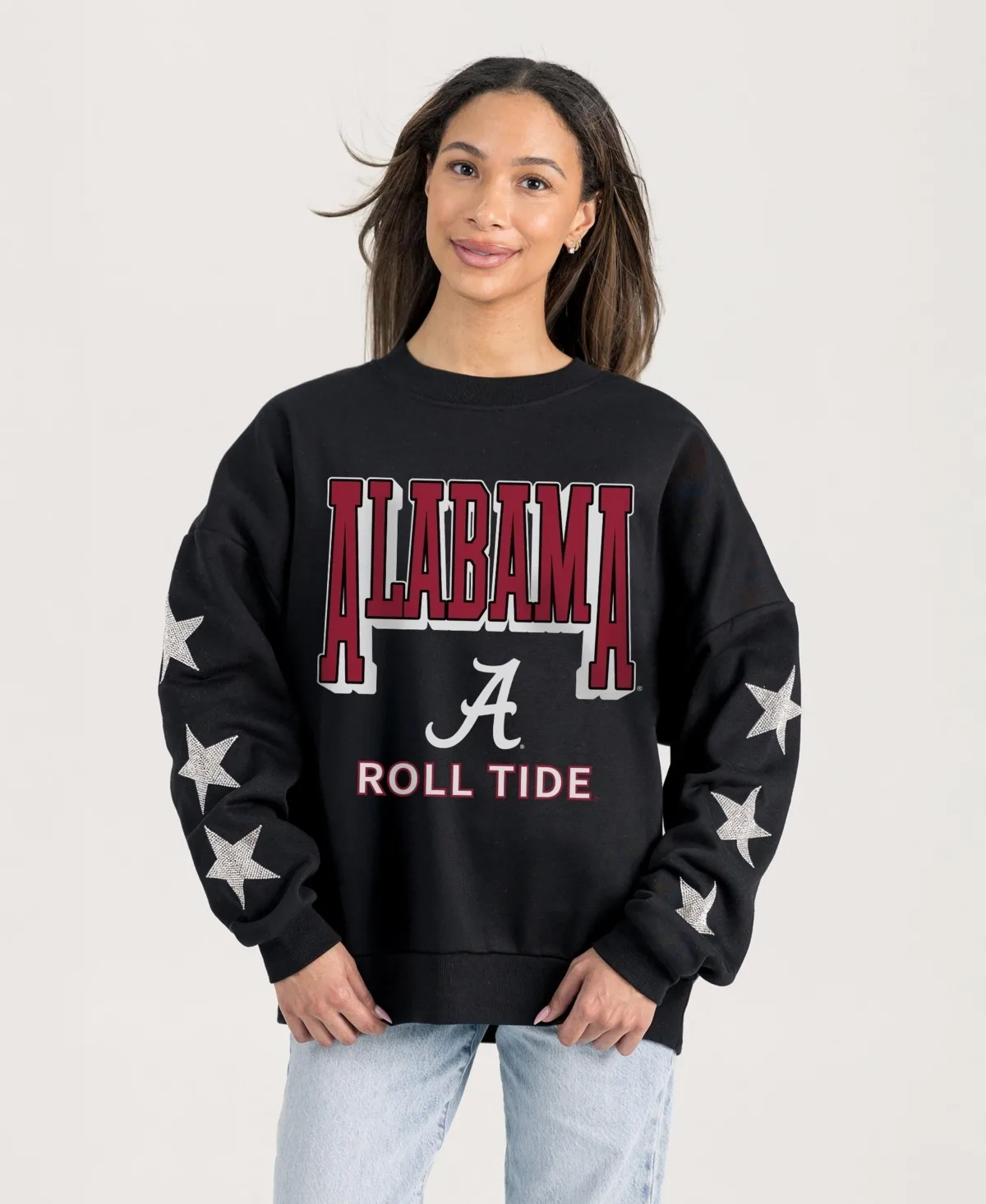 Alabama Crimson Tide Pure Victory Rhinestud Star Relaxed-Fit Pullover Sweatshirt by Gameday Couture