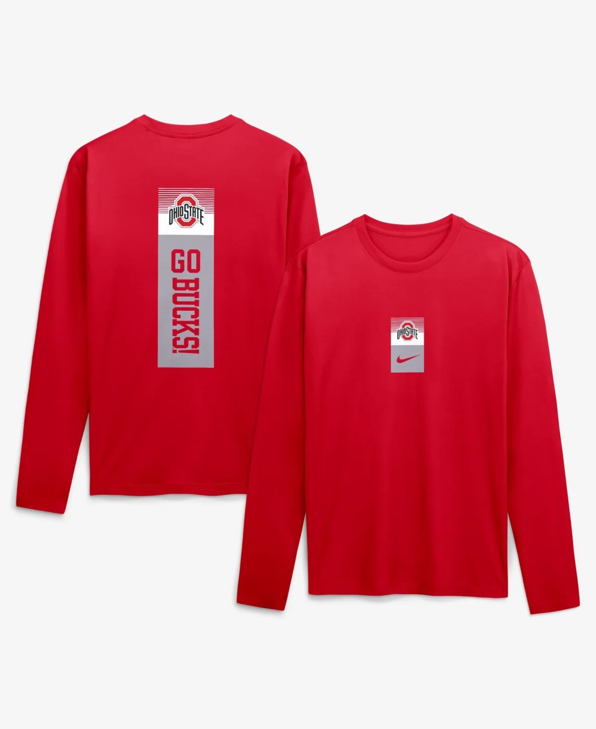 Ohio State Buckeyes Double Stack Legend Dri-Fit Long Sleeve T-Shirt by Nike