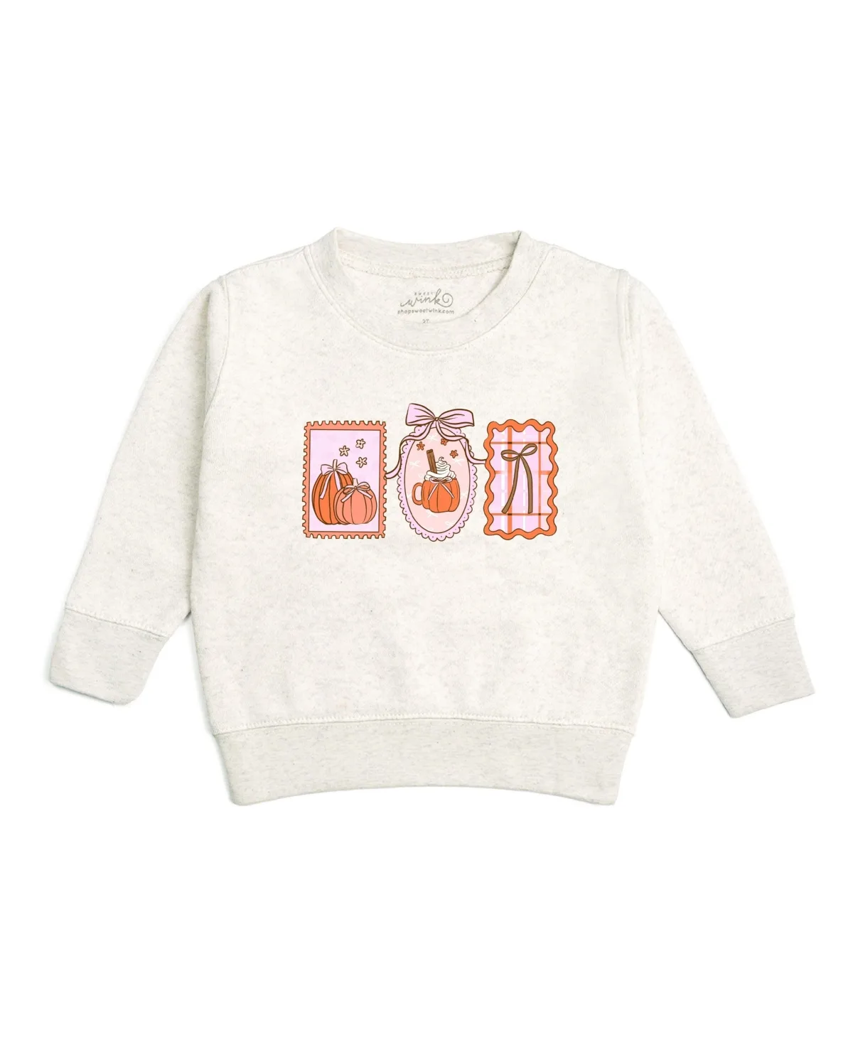 Pumpkin Cameo Crewneck Long-Sleeve Sweatshirt by Sweet Wink